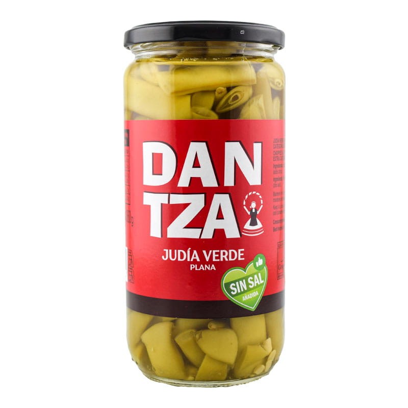 Judías verdes planas troceadas sin sal añadida categoría extra Dantza bote 660 g Judías verdes planas troceadas sin sal añadida categoría extra Dantza bote 660 g