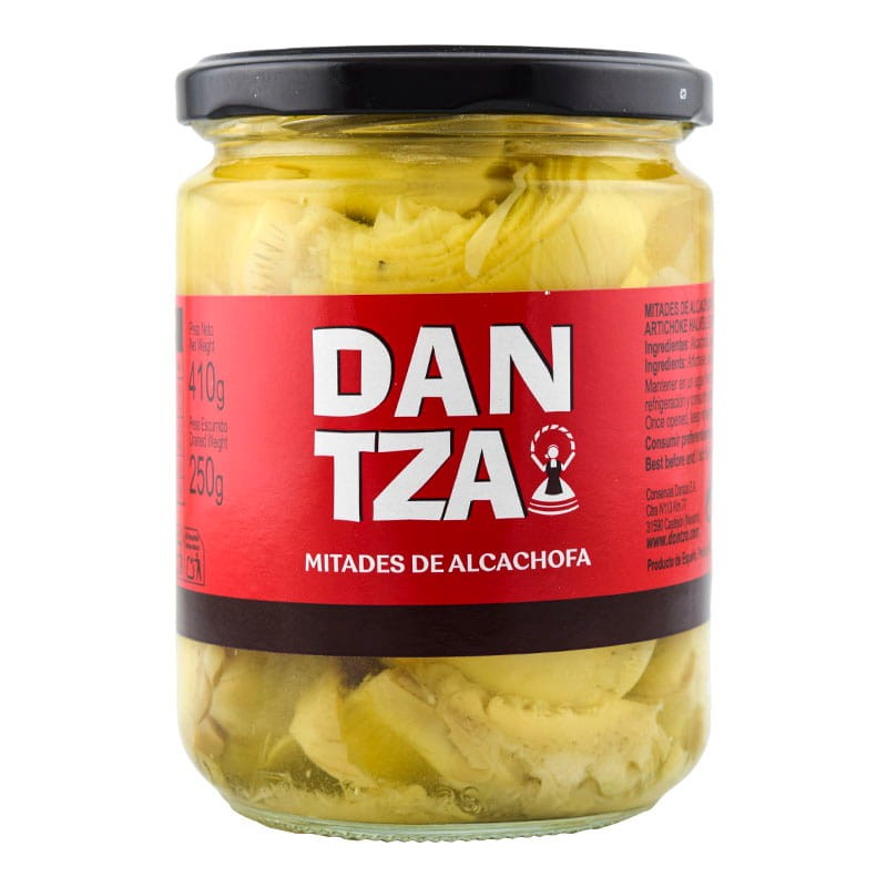Alcachofas en mitades categoría extra Dantza bote 410 g Alcachofas en mitades categoría extra Dantza bote 410 g