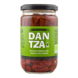 Pimientos del piquillo de Lodosa en tiras ecológicos Dantza bote 290 g
