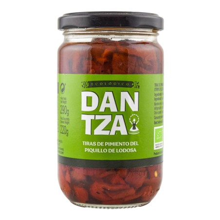 Pimientos del piquillo de Lodosa en tiras ecológicos Dantza bote 290 g