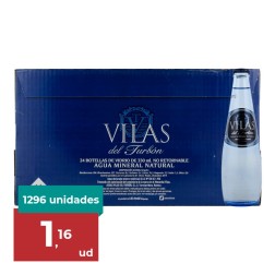 Agua mineral Vilas del Turbón 330 ml palet 54 cajas 24 botellas cristal