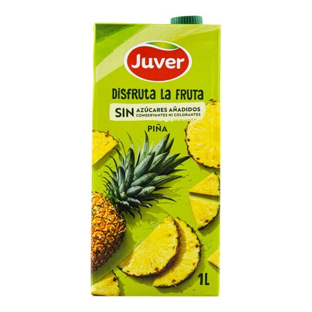 Bebida de zumo de piña a partir de concentrado sin azúcares añadidos Juver brick 1 litro