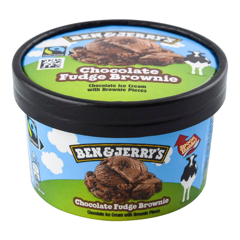 Helado de crema de chocolate con trocitos de brownie de chocolate Ben&Jerry's Chocolate Fudge Brownie  tarrina 100 ml