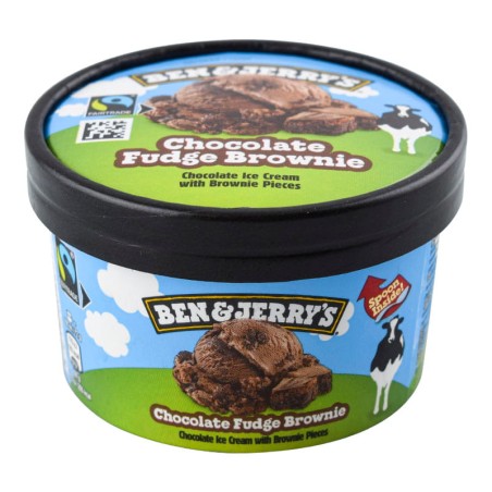 Helado de crema de chocolate con trocitos de brownie de chocolate Ben&Jerry's Chocolate Fudge Brownie tarrina 100 ml