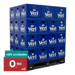 Agua mineral Veri 1 litro palet 40 cajas de 12 botellas cristal retornable - Zaragoza