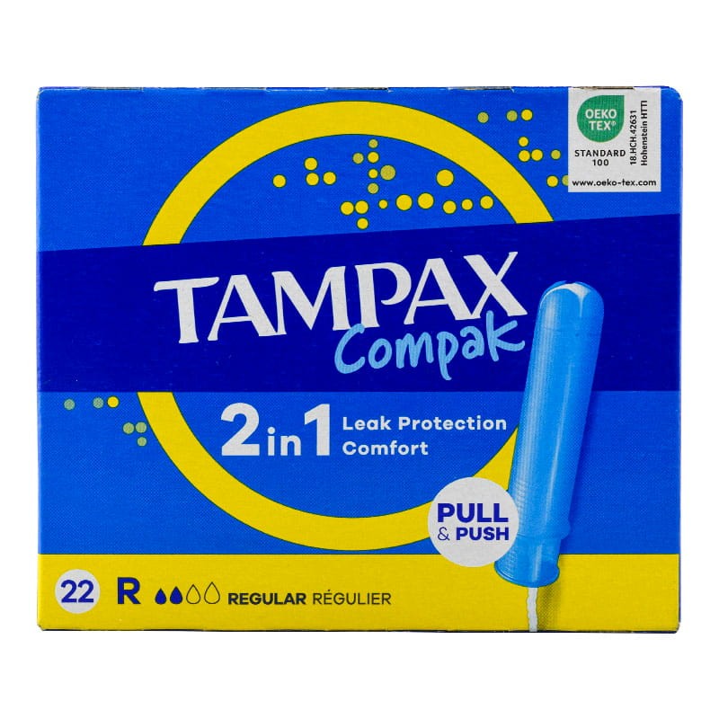 Tampones Tampax Compak Regular 2 en 1 caja 22 ud Tampones Tampax Compak Regular 2 en 1 caja 22 ud
