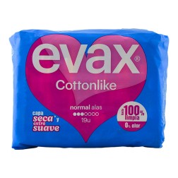 Compresas normal con alas Evax Cottonlike 19 ud
