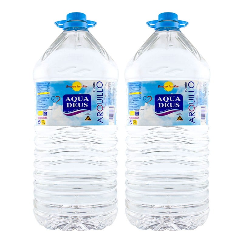 Agua mineral natural Aquadeus 8 litros pack 2 garrafas