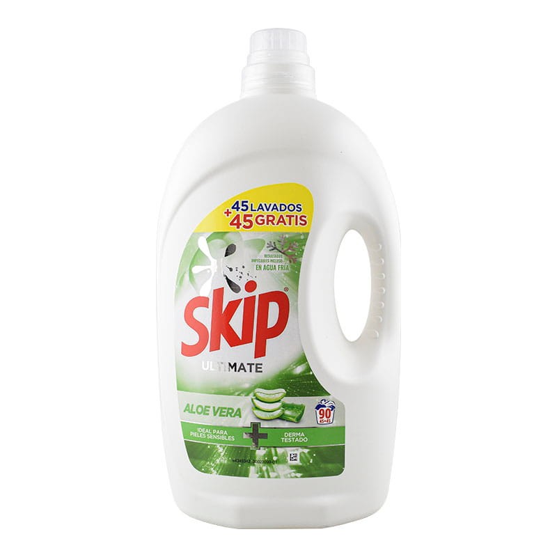 Detergente líquido Skip Ultimate aloe vera 90 lavados botella 4.05 litros Detergente líquido Skip Ultimate aloe vera 90 lavados botella 4.05 litros