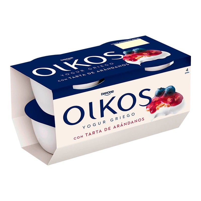 Yogur griego con tarta de arándanos Oikos Danone 4x110 g Yogur griego con tarta de arándanos Oikos Danone 4x110 g