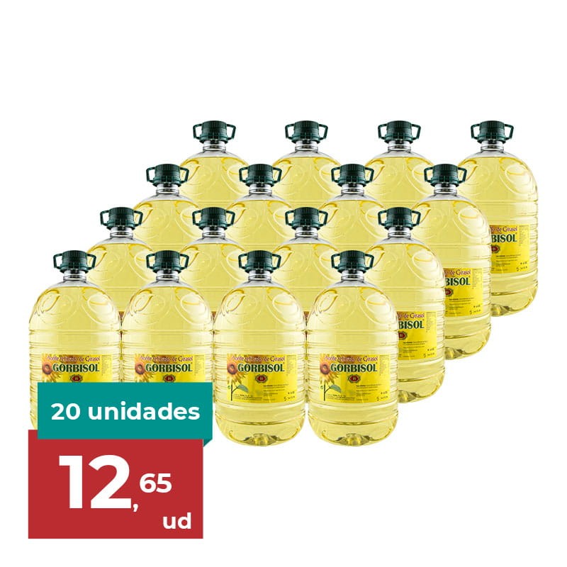 Aceite de girasol Gorbisol 5 litros 20 garrafas