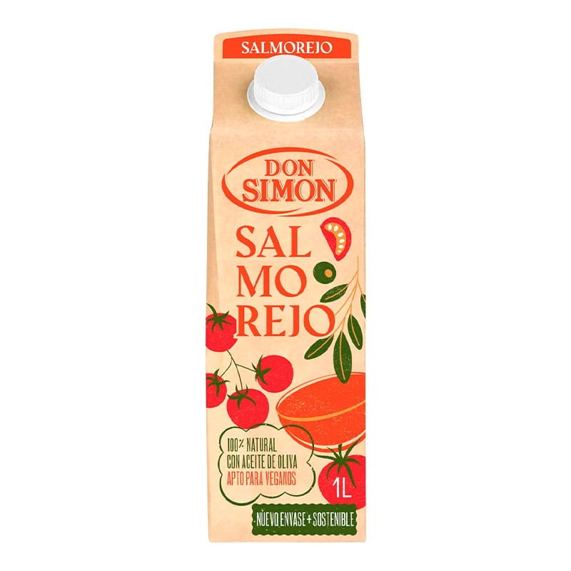 Salmorejo con aceite de oliva vegano 100% natural Don Simón brick 1 litro