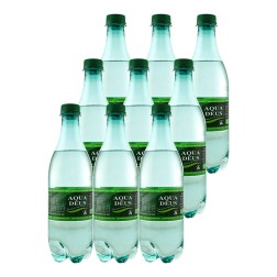 Agua mineral natural con gas Aquadeus 500 ml pack 9 botellas