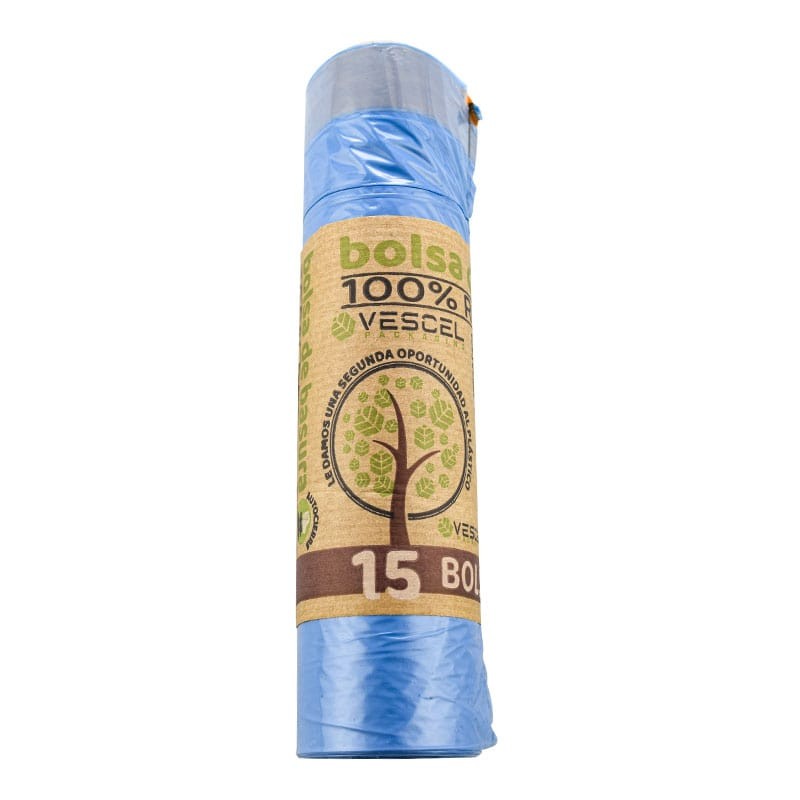 Bolsa de basura 100% reciclada 30 litros 55x60 cm Vescel 15 ud