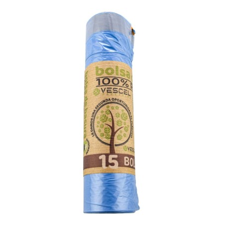 Bolsa de basura 100% reciclada 30 litros 55x60 cm Vescel 15 ud