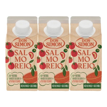 Salmorejo con aceite de oliva vegano 100% natural Don Simón brick 3x330 ml