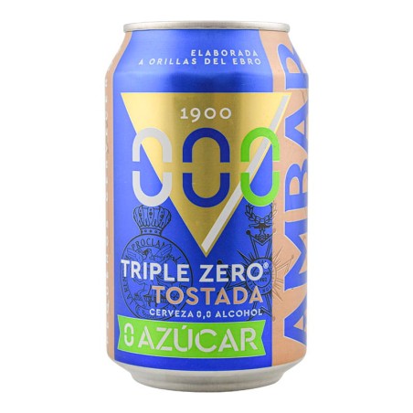 Cerveza tostada sin alcohol sin azúcar Ambar Triple Zero Tostada 33 cl pack 24 latas