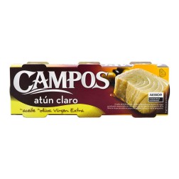Atún claro en aceite de oliva virgen extra Campos lata 3x65 g