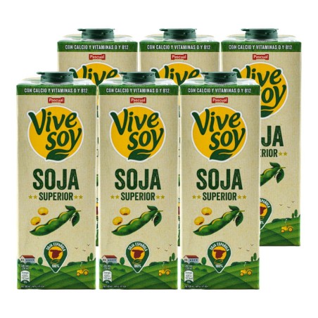 Bebida de soja Vivesoy 1 litro caja 6 bricks