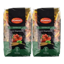 Espirales con vegetales Romero pack 2x500 g