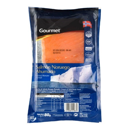 Salmón ahumado noruego Gourmet bandeja 80 g