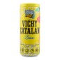Agua mineral natural con gas sabor limón Vichy Catalan 33 cl pack 24 latas