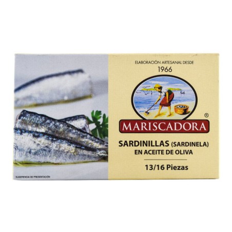 Sardinillas en aceite de oliva Mariscadora 13/16 piezas lata 120 g