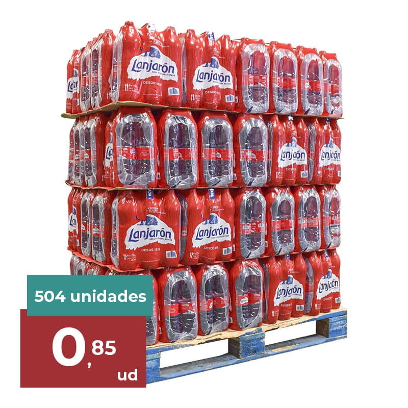 Agua mineral natural Lanjarón 1.5 litros palet 84 packs de 6 botellas Agua mineral natural Lanjarón 1.5 litros palet 84 packs de 6 botellas