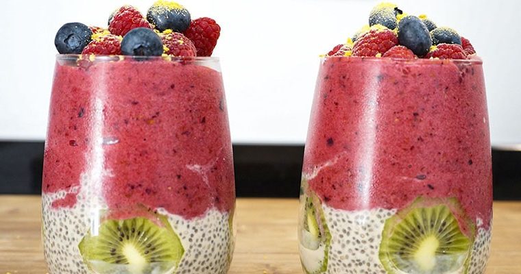 Smoothie de frutas con semillas de chía