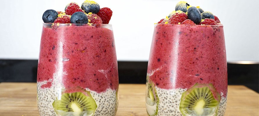 Smoothie de frutas con semillas de chía