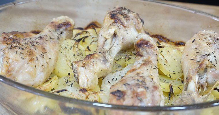 Pollo con patatas al horno