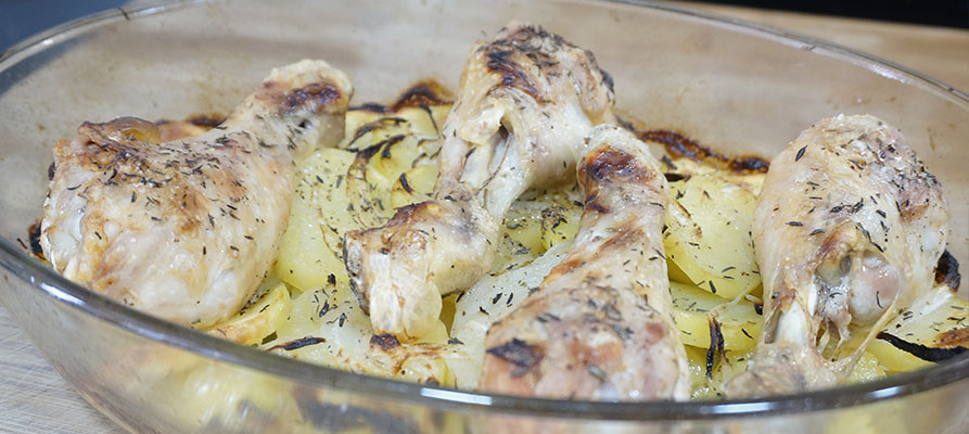 Pollo con patatas al horno