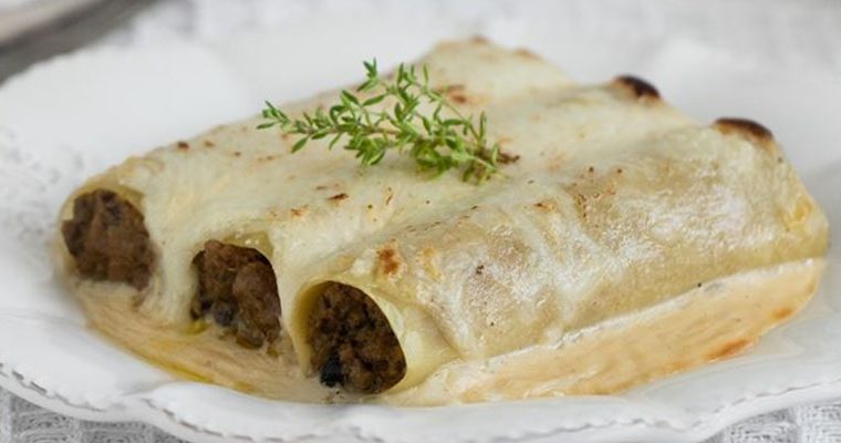 Canelones de carne y foie