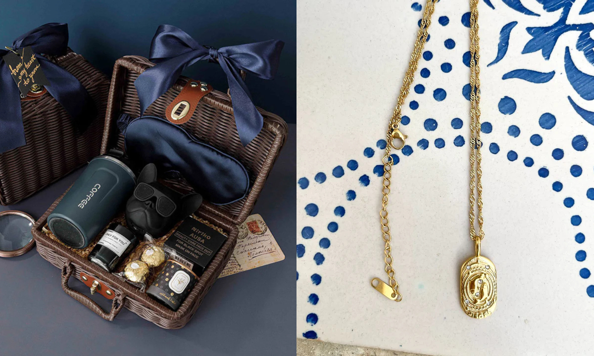 2 regalos, uno de hombre y otro de mujer