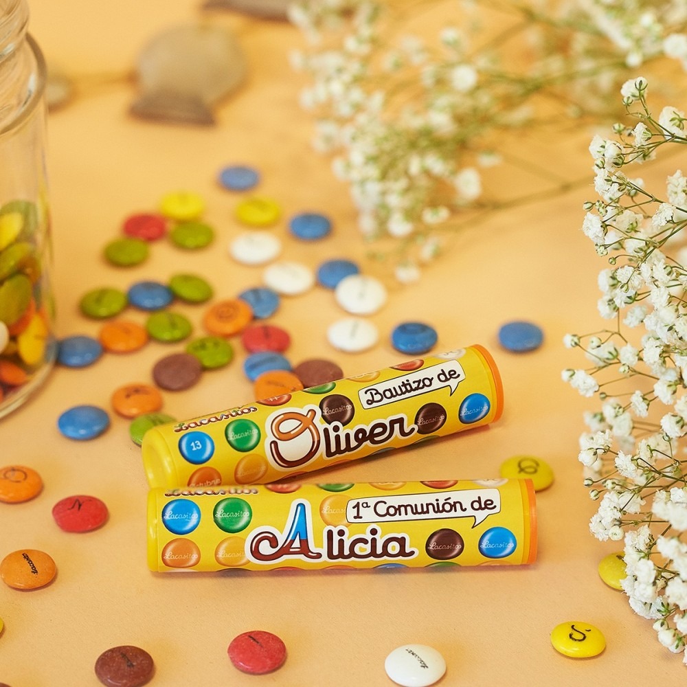 Tubos personalizados Lacasitos produucto aragones