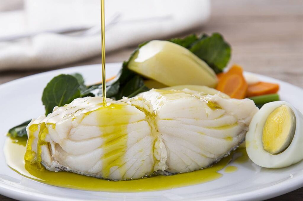 Aceite de oliva virgen extra para terminar platos de pescado