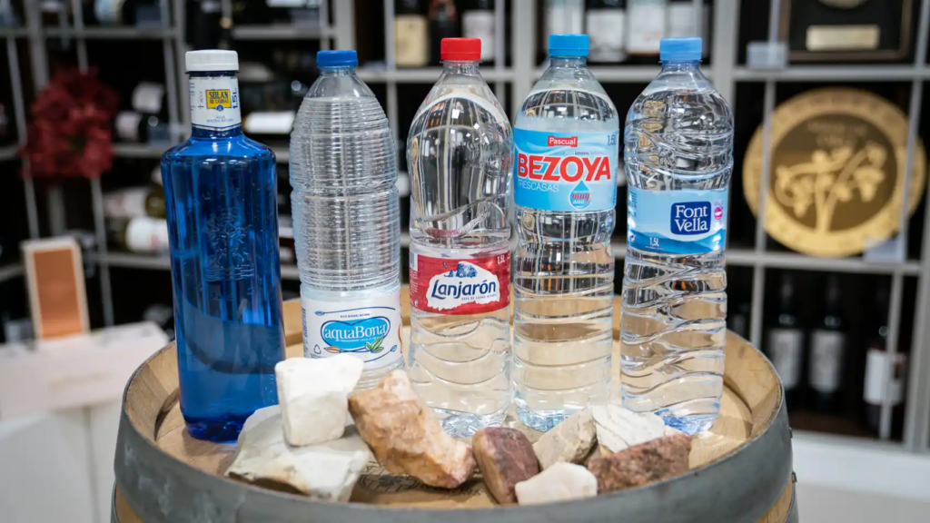 Diferentes marcas de agua mineral en España