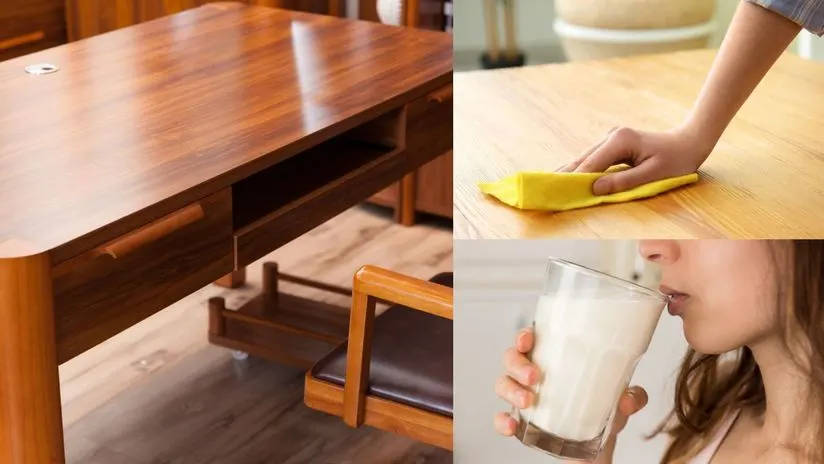 Limpieza de muebles con leche